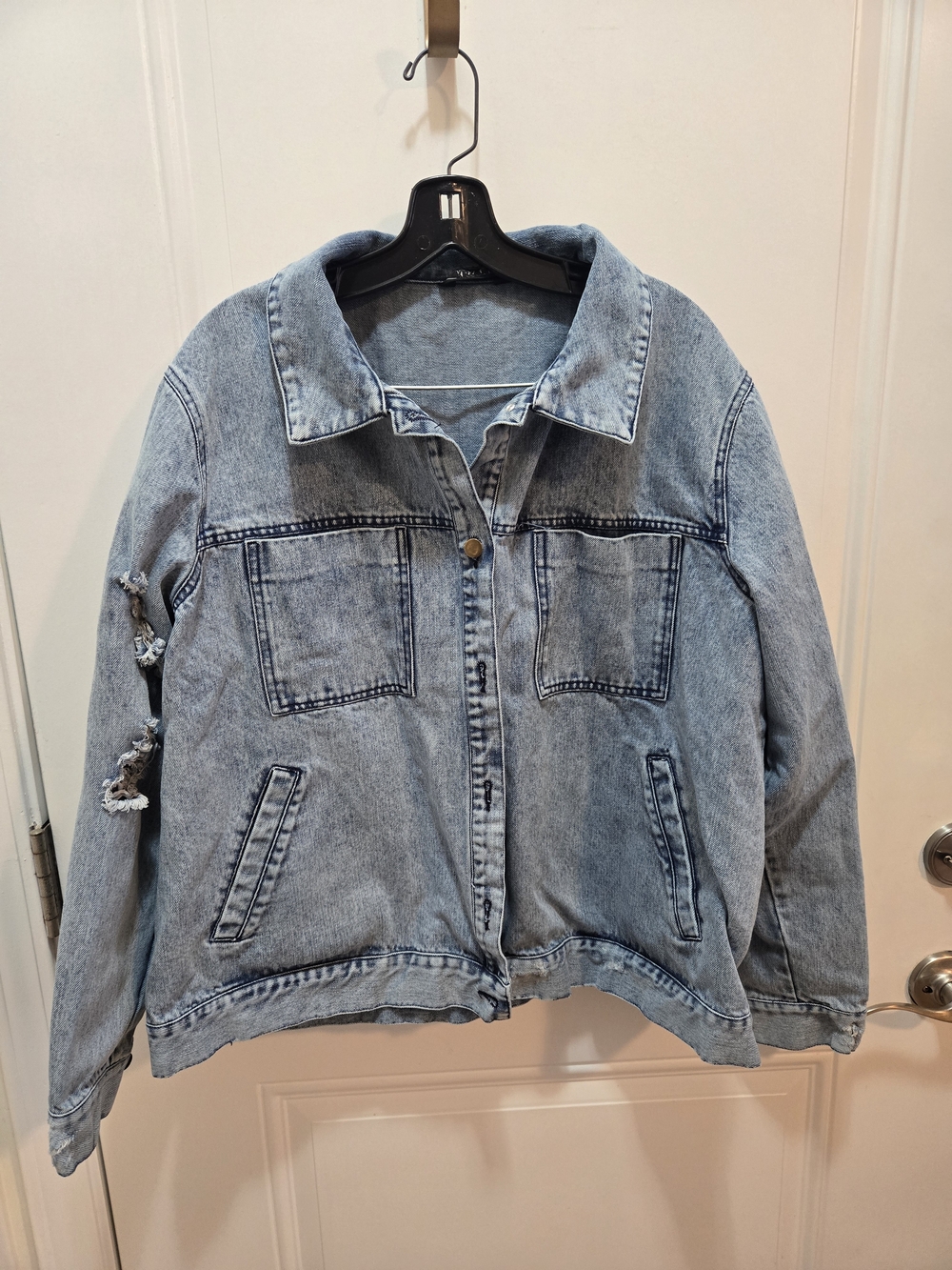 Kiss Milk Light Wash Blue Distressed Denim Jacket